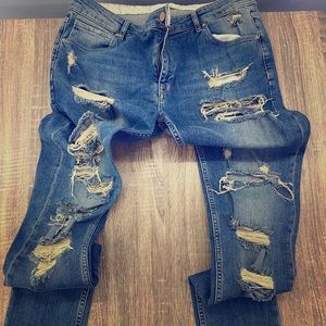 ASOS Heavy Ripped Skinny Jeans